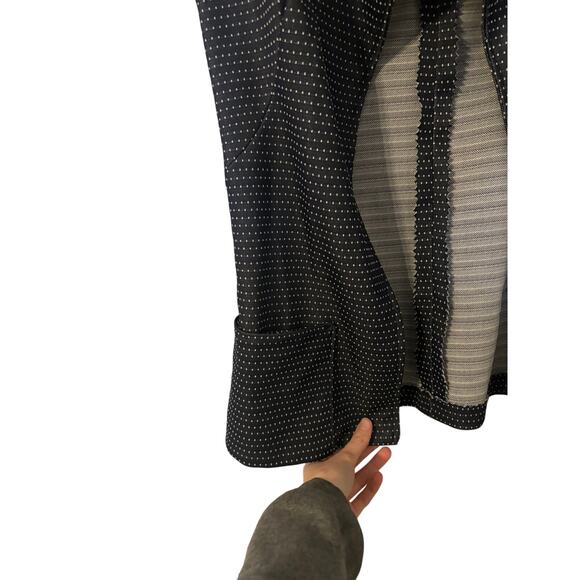 Vintage 1970s Bell Bottom Women’s Blue Polka Dot Pantsuit with Vest Cardigan XS - Picture 7 of 11